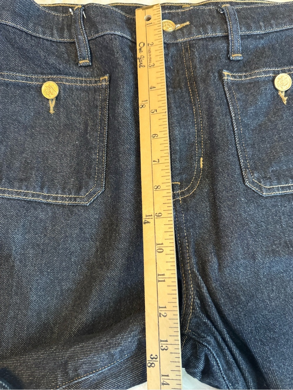 J. Crew Dark Blue Wide Leg Jeans with Front Patch Pockets - Picture 8 of 9